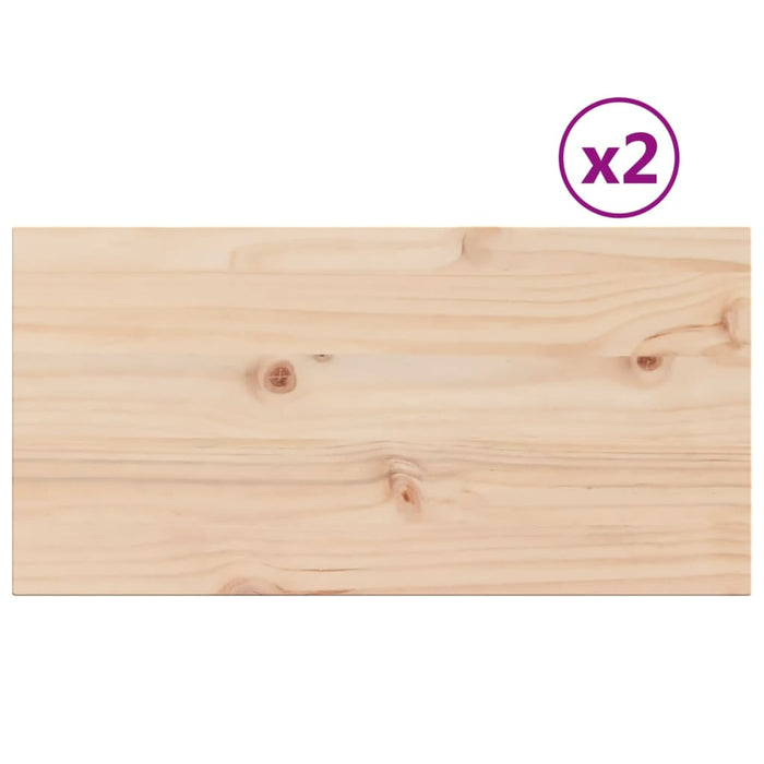 Table Tops 2 Pcs 70X35X1.7 Cm Rectangular Solid Wood Pine Naiaox