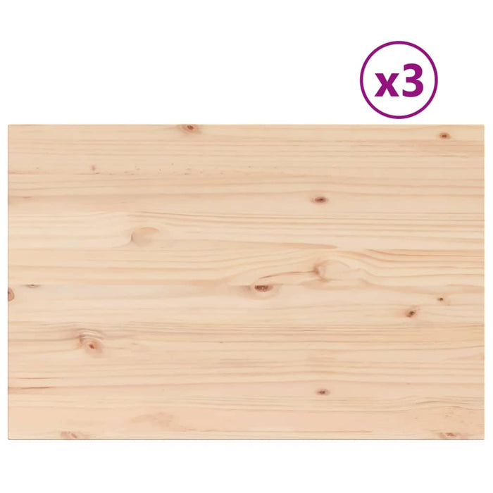 Table Tops 3 Pcs 80X53X2.5 Cm Rectangular Solid Wood Pine Naiata