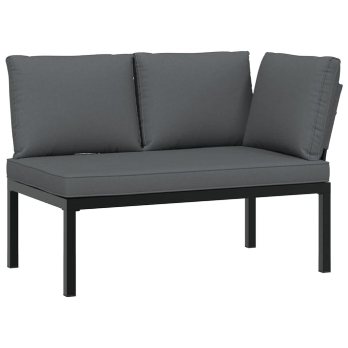 2 Piece Garden Sofa Set With Cushions Black Aluminium Txntlnl