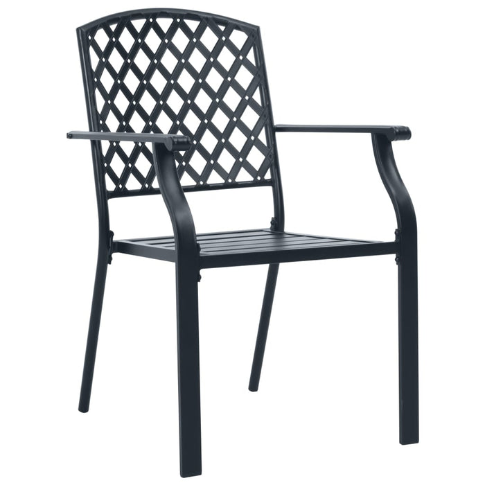 Stackable Garden Chair Set 3 Pcs Anthracite Powder-Coated Steel Txntiln