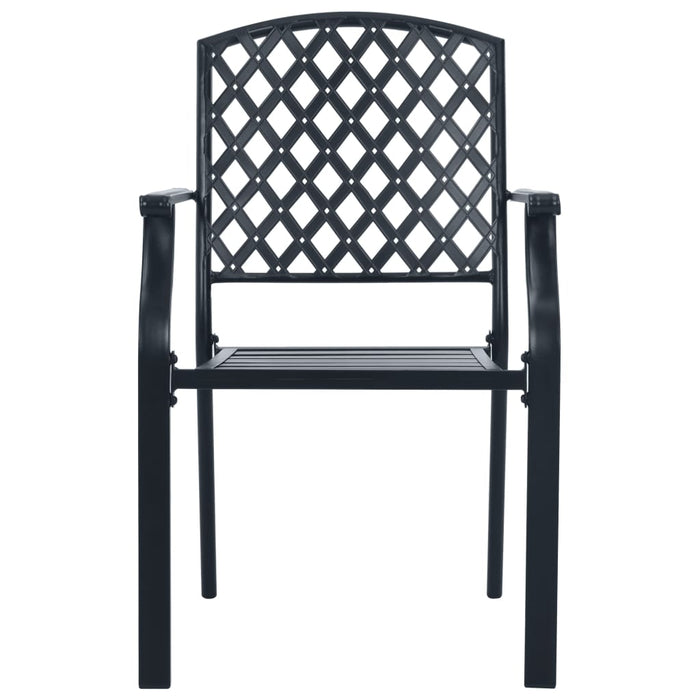 Stackable Garden Chair Set 3 Pcs Anthracite Powder-Coated Steel Txntiln