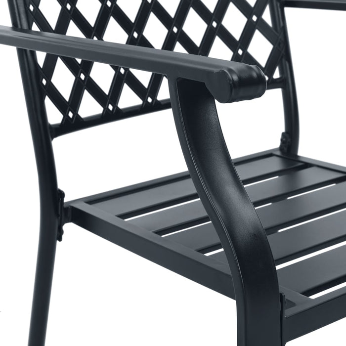 Stackable Garden Chair Set 3 Pcs Anthracite Powder-Coated Steel Txntiln