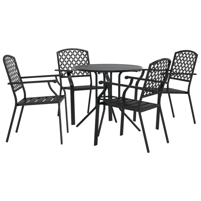 Stackable Garden Chair Set 5 Pcs Anthracite Powder-Coated Steel Txntilk
