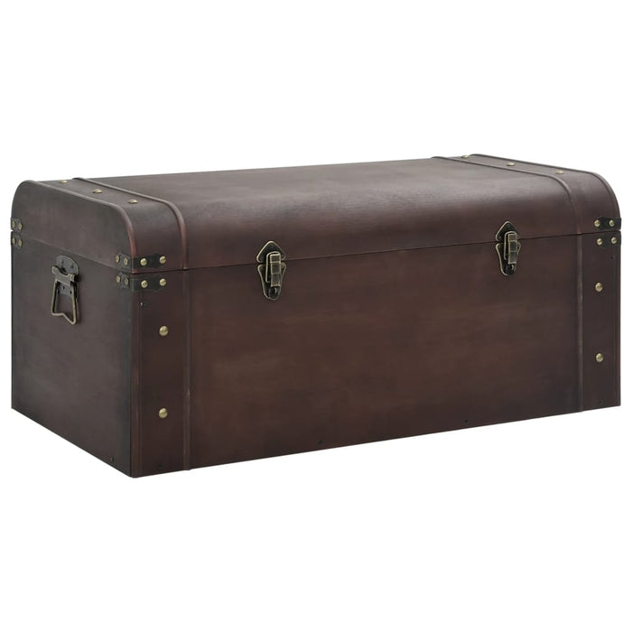 Treasure Chest With Latches Dark Brown 79.5X39.5X39.5 Cm Plywood Abobpan