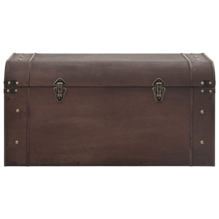 Treasure Chest With Latches Dark Brown 79.5X39.5X39.5 Cm Plywood Abobpan