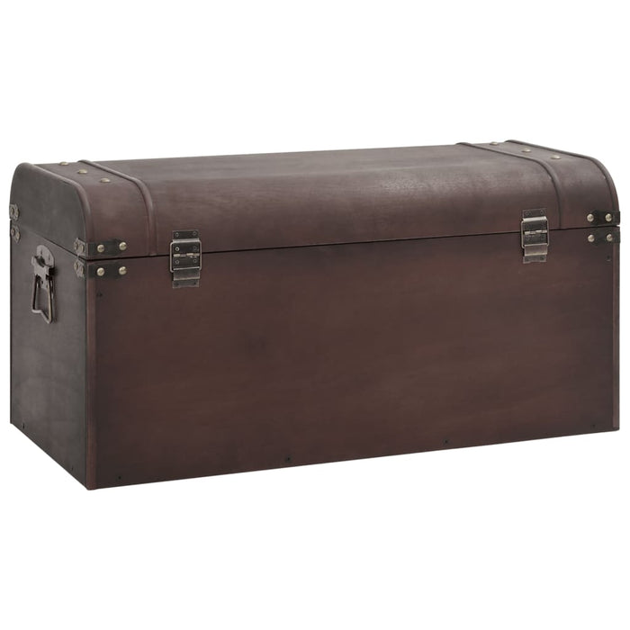 Treasure Chest With Latches Dark Brown 79.5X39.5X39.5 Cm Plywood Abobpan