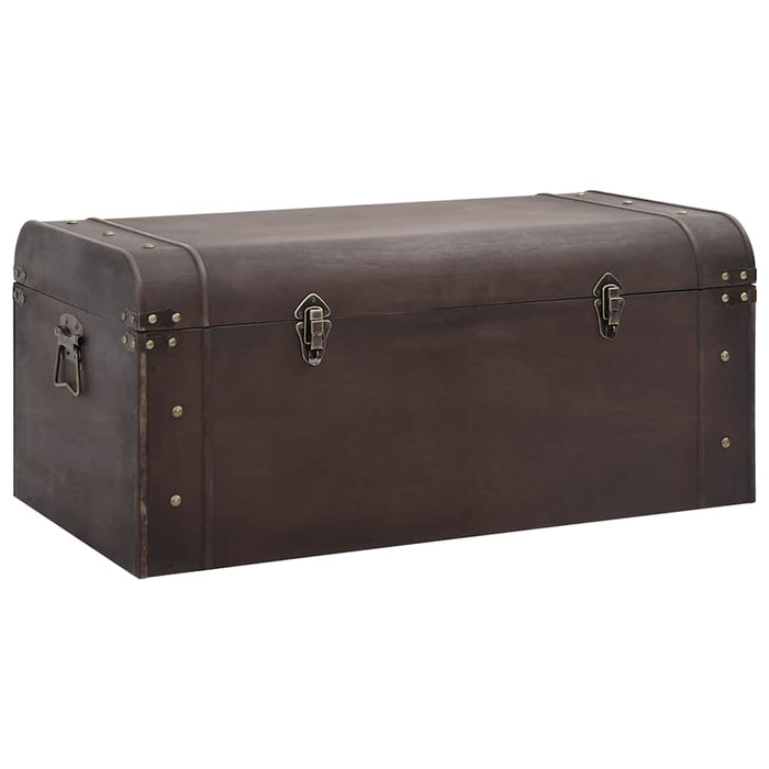 Treasure Chest With Latches Dark Brown 90X50X39.5 Cm Plywood Abobpak