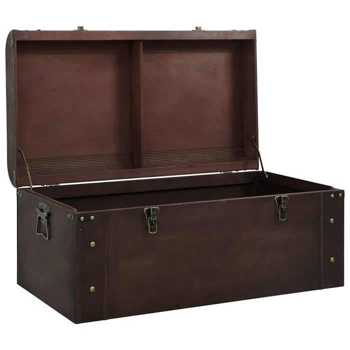 Treasure Chest With Latches Dark Brown 90X50X39.5 Cm Plywood Abobpak