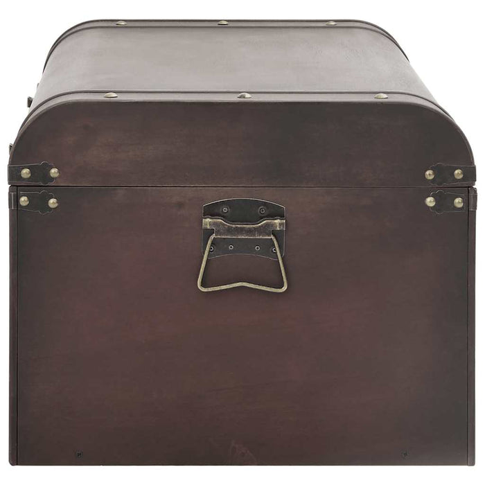 Treasure Chest With Latches Dark Brown 90X50X39.5 Cm Plywood Abobpak