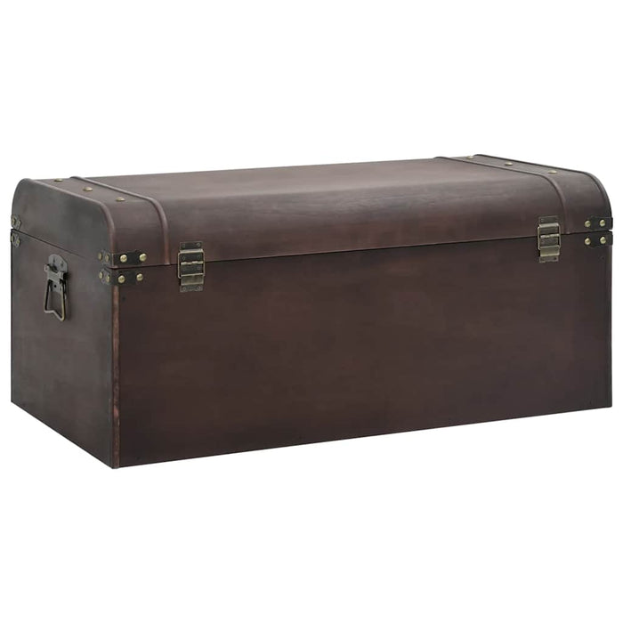 Treasure Chest With Latches Dark Brown 90X50X39.5 Cm Plywood Abobpak