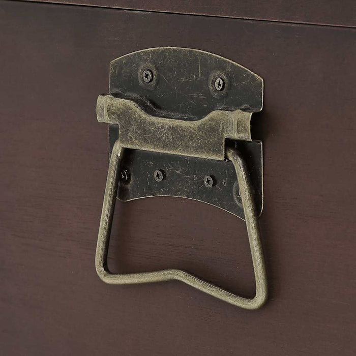 Treasure Chest With Latches Dark Brown 90X50X39.5 Cm Plywood Abobpak