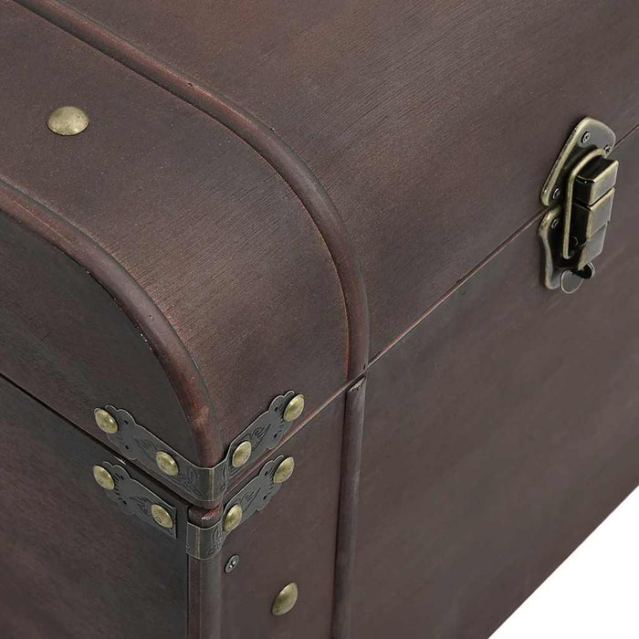 Treasure Chest With Latches Dark Brown 90X50X39.5 Cm Plywood Abobpak