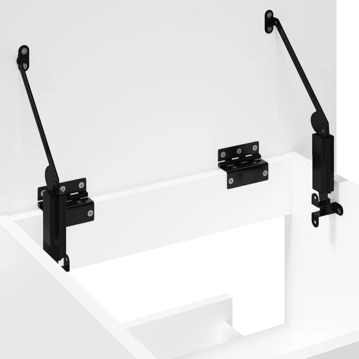 Lectern With Wheels & Drawer White 55X55X107 Cm Engineered Wood Nanbxa