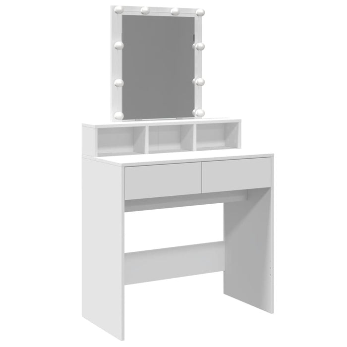 Dressing Table With Led White 80X41X144.5 Cm Nanoin