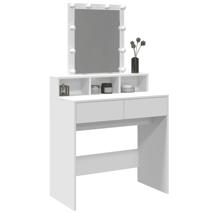 Dressing Table With Led White 80X41X144.5 Cm Nanoin