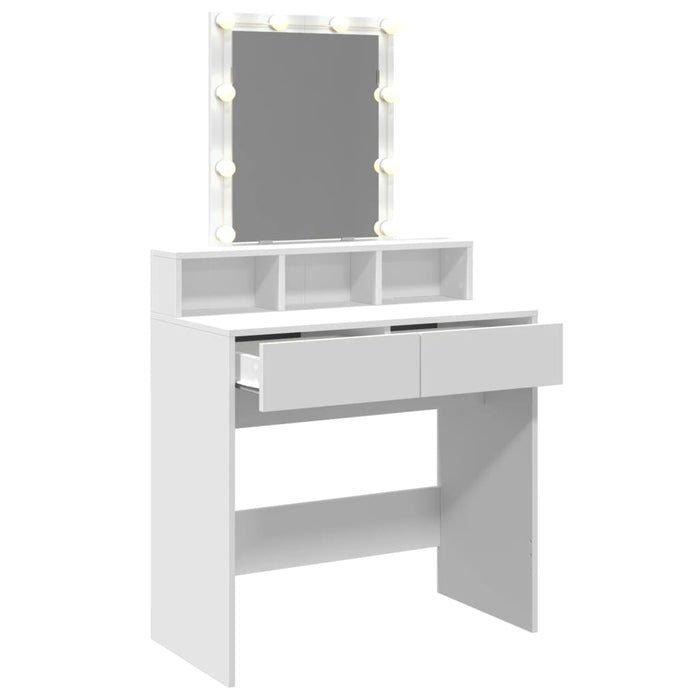 Dressing Table With Led White 80X41X144.5 Cm Nanoin