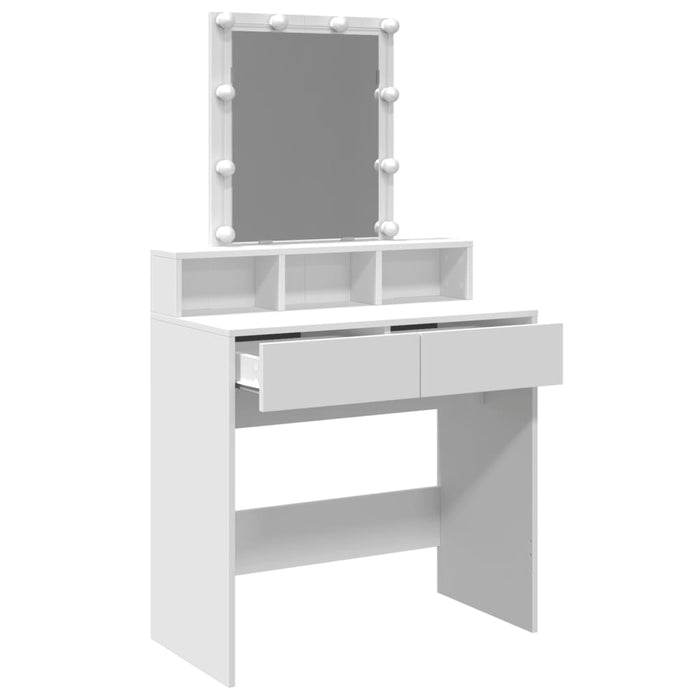 Dressing Table With Led White 80X41X144.5 Cm Nanoin