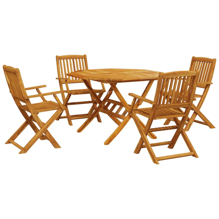 5 Piece Folding Garden Dining Set Solid Wood Acacia Txkpxan
