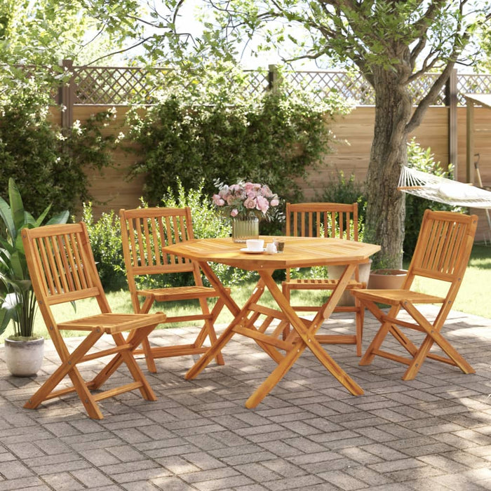 5 Piece Folding Garden Dining Set Solid Wood Acacia Txkpxak