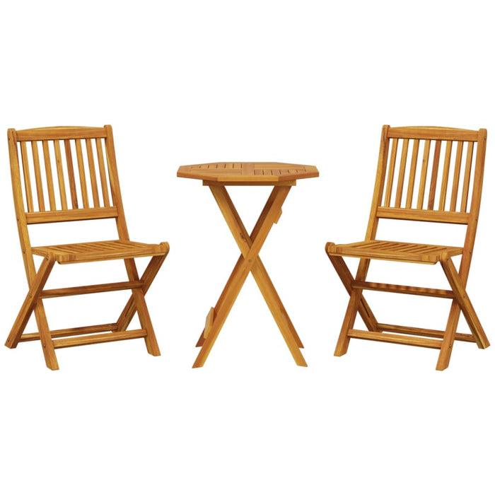 3 Piece Folding Bistro Set Solid Wood Acacia Txkpxpo