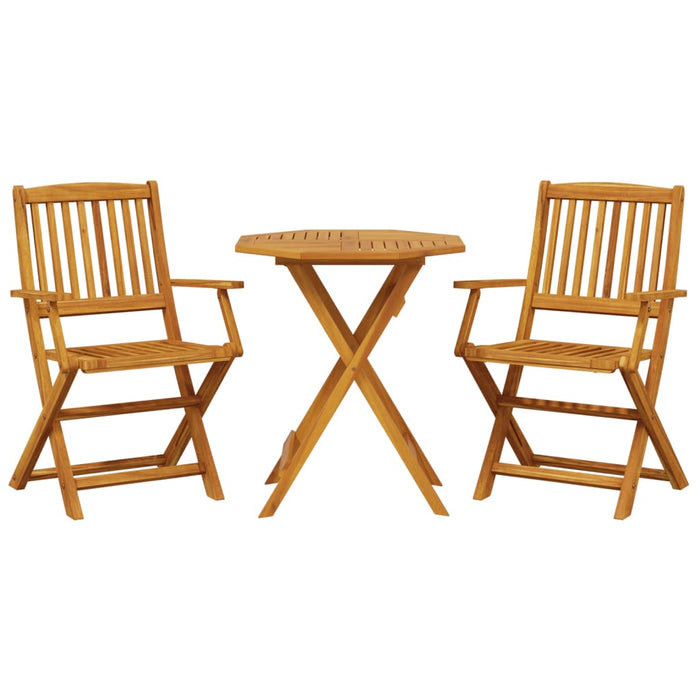 3 Piece Folding Bistro Set Solid Wood Acacia Txkpxpx