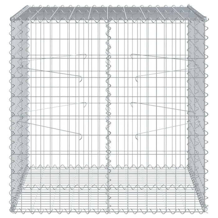 Gabion Basket With Cover 100X100X100 Cm Galvanised Iron Txkpokb