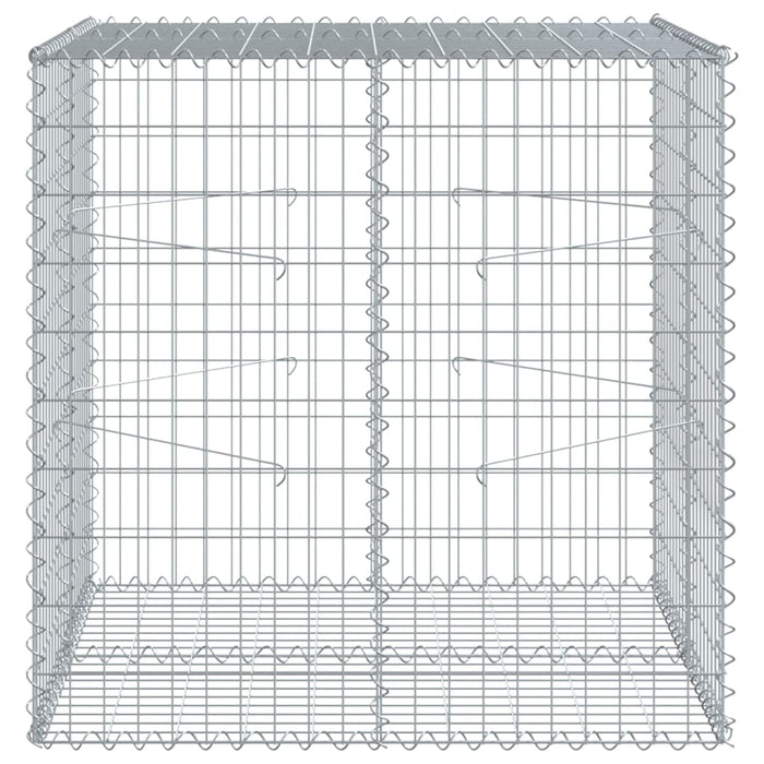 Gabion Basket With Cover 100X100X100 Cm Galvanised Iron Txkpokb