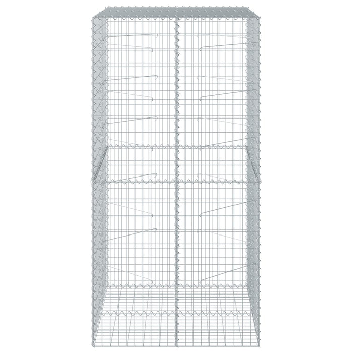 Gabion Basket With Cover 100X100X200 Cm Galvanised Iron Txkpxxp