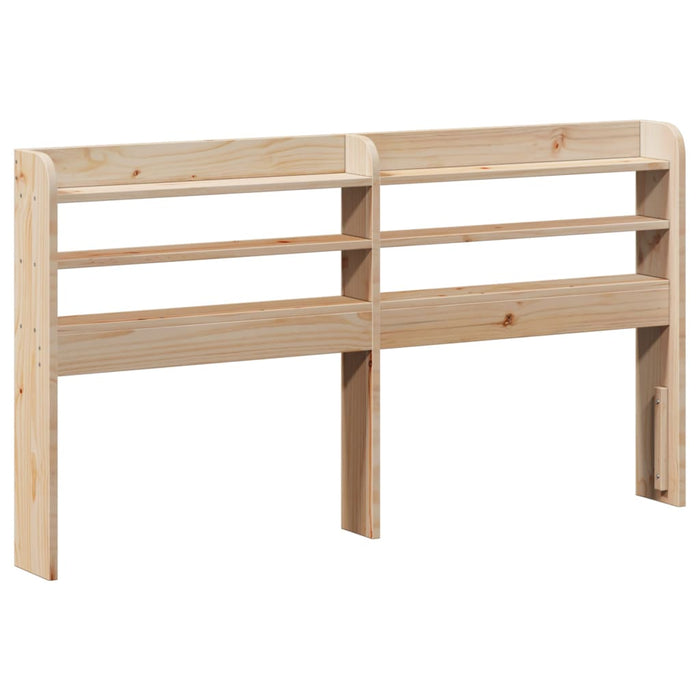 Queen Size Headboard With Shelves 150 Cm Solid Wood Pine Npbkai