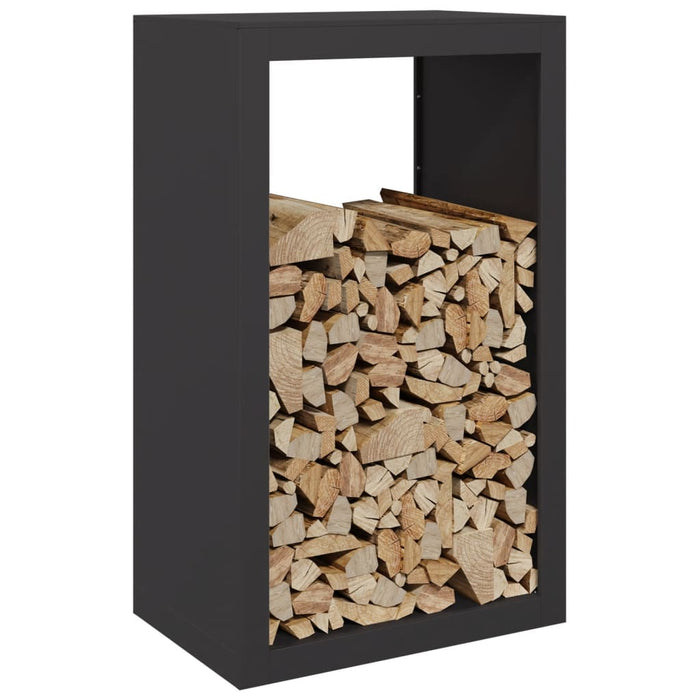 Firewood Rack Black 60X40X100 Cm Steel Npbknk