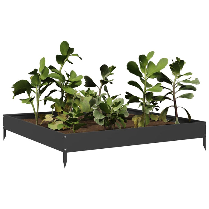 Garden Raised Bed Black 100X100X18.5 Cm Steel Npobob