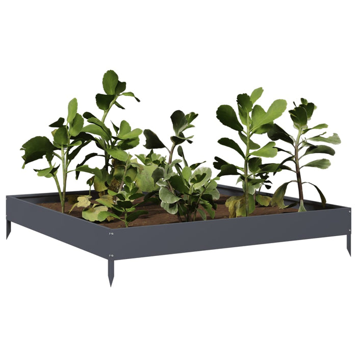 Garden Raised Bed Anthracite 100X100X18.5 Cm Steel Npobox