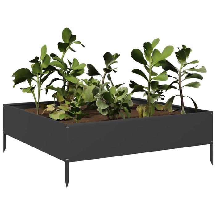 Garden Raised Bed Black 100X100X33.5 Cm Steel Npobxa