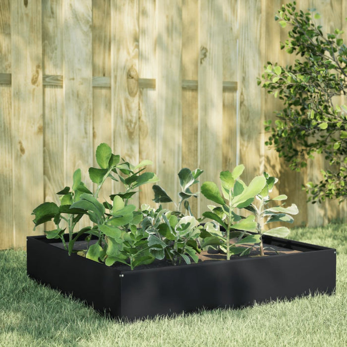 Garden Raised Bed Black 100X100X33.5 Cm Steel Npobxa