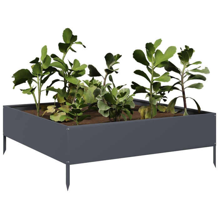 Garden Raised Bed Anthracite 100X100X33.5 Cm Steel Npobxl