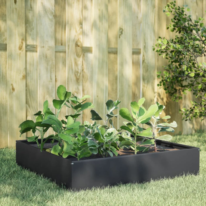 Garden Raised Bed Anthracite 100X100X33.5 Cm Steel Npobxl