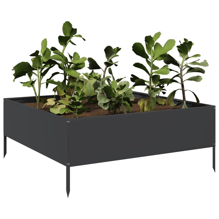 Garden Raised Bed Black 100X100X25 Cm Steel Npobto