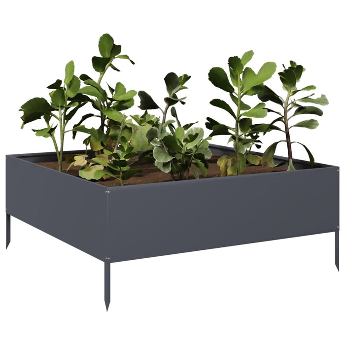 Garden Raised Bed Anthracite 100X100X25 Cm Steel Npobtt
