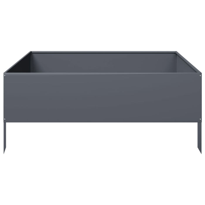 Garden Raised Bed Anthracite 100X100X25 Cm Steel Npobtt