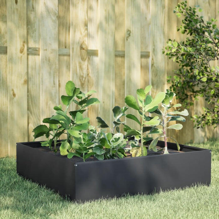 Garden Raised Bed Anthracite 100X100X25 Cm Steel Npobtt