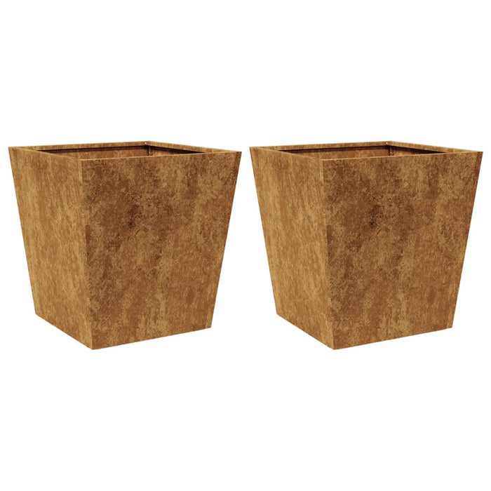 Garden Planters 2 Pcs 40X40X40 Cm Weathering Steel Npoblp