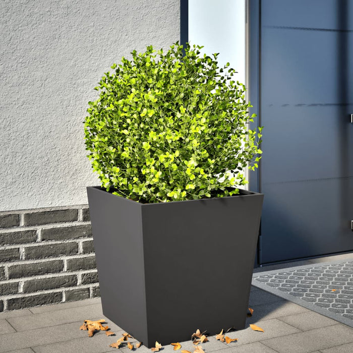 Garden Planter Black 50X50X50 Cm Steel Npobll