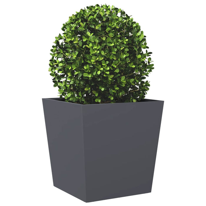 Garden Planter Anthracite 50X50X50 Cm Steel Npobib