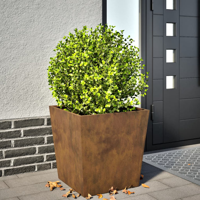 Garden Planter 50X50X50 Cm Weathering Steel Npobin