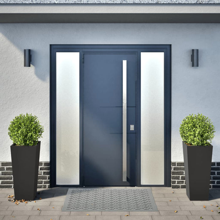 Garden Planters 2 Pcs Black 35X35X75 Cm Steel Npobno