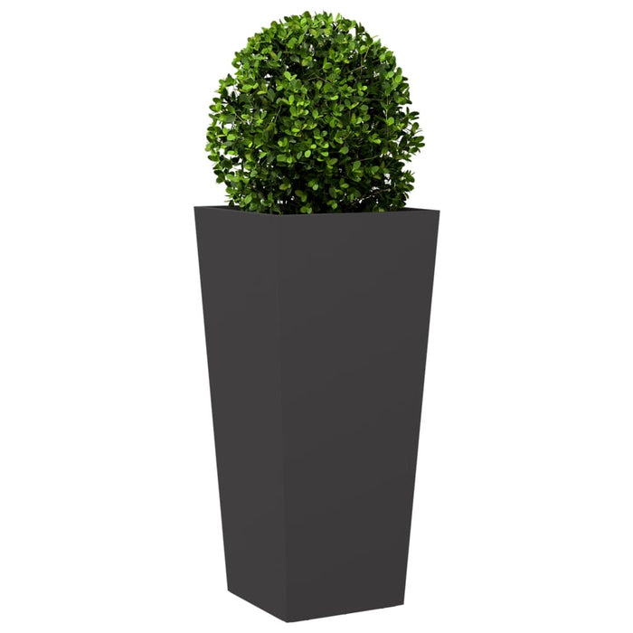 Garden Planters 2 Pcs Black 35X35X75 Cm Steel Npobno