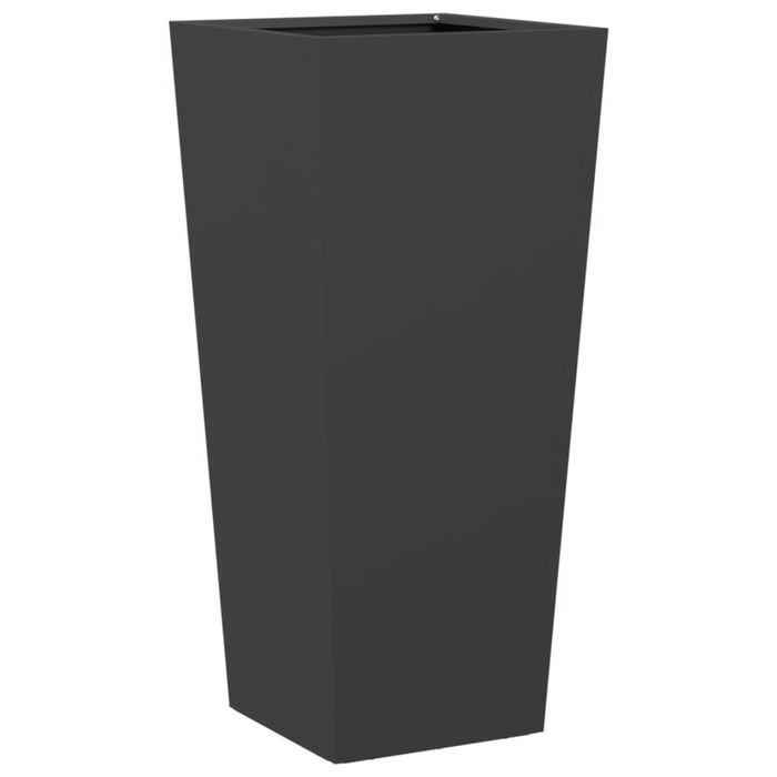 Garden Planters 2 Pcs Black 35X35X75 Cm Steel Npobno