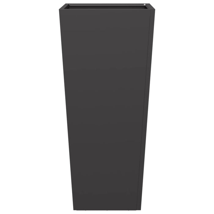 Garden Planters 2 Pcs Black 35X35X75 Cm Steel Npobno