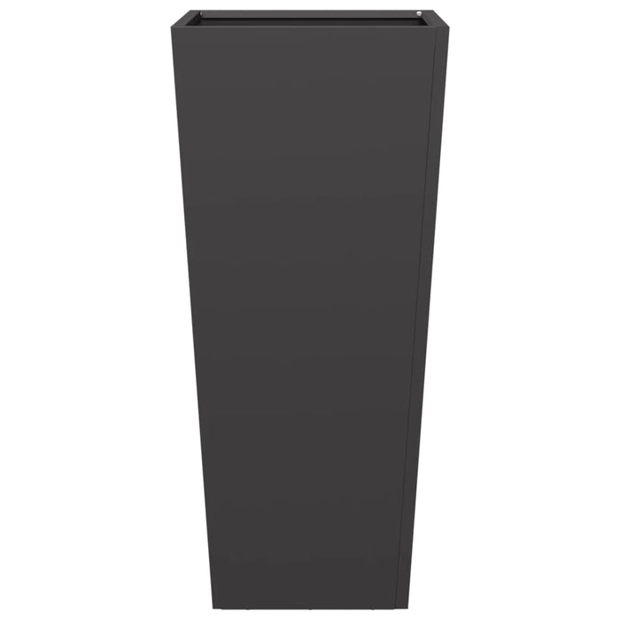 Garden Planters 2 Pcs Black 35X35X75 Cm Steel Npobno