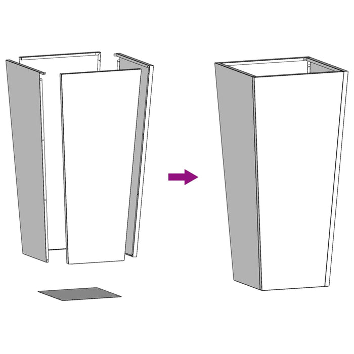 Garden Planters 2 Pcs Black 35X35X75 Cm Steel Npobno